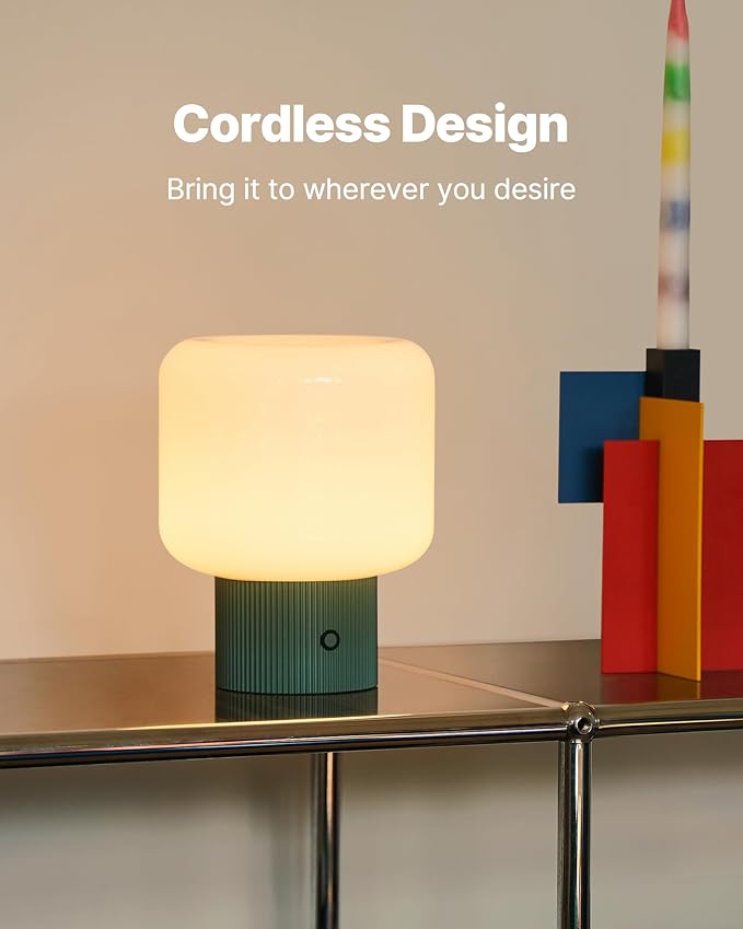 Halo Mushroom Lamp, 5W Cute Cordless Rechargeable Table Lamp - Image 5