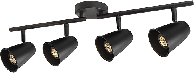 Aisilan LED 4-Light Track Lighting Fixtures Ceiling, Matte Black GU10 Track by AisilanLighting
