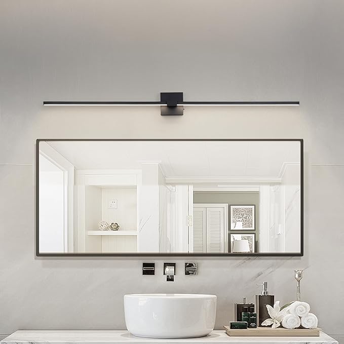 URSOLA Black Bathroom Light Fixtures, 48 inch Modern LED Vanity Lighting Over by URSOLAYourHomeSolar