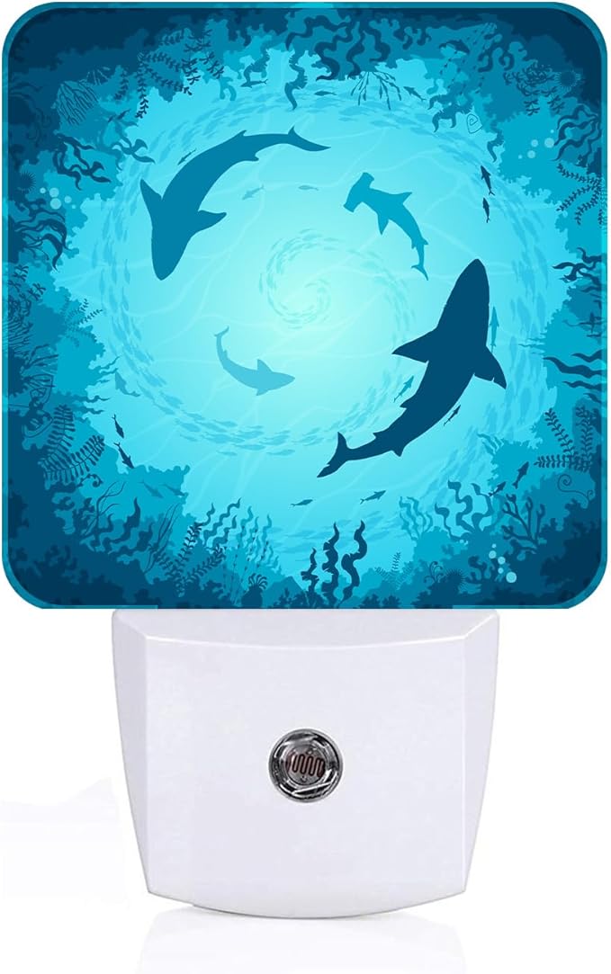 Floating Sharks Night Light, Plug Into Wall by Unknown