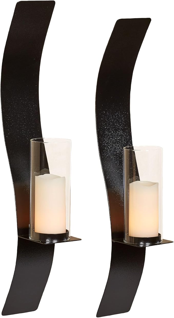 Sinuous Wall Sconce Pair Black by TouchofClass