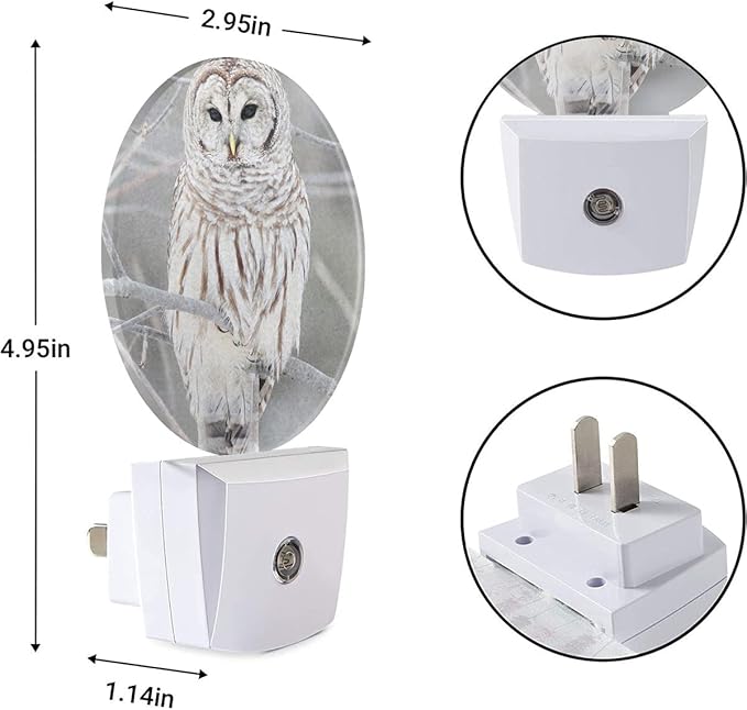 EKOBLA White Bird Plug-in Nightlights Cute Owl on Tree Branch Plug-in - Image 6