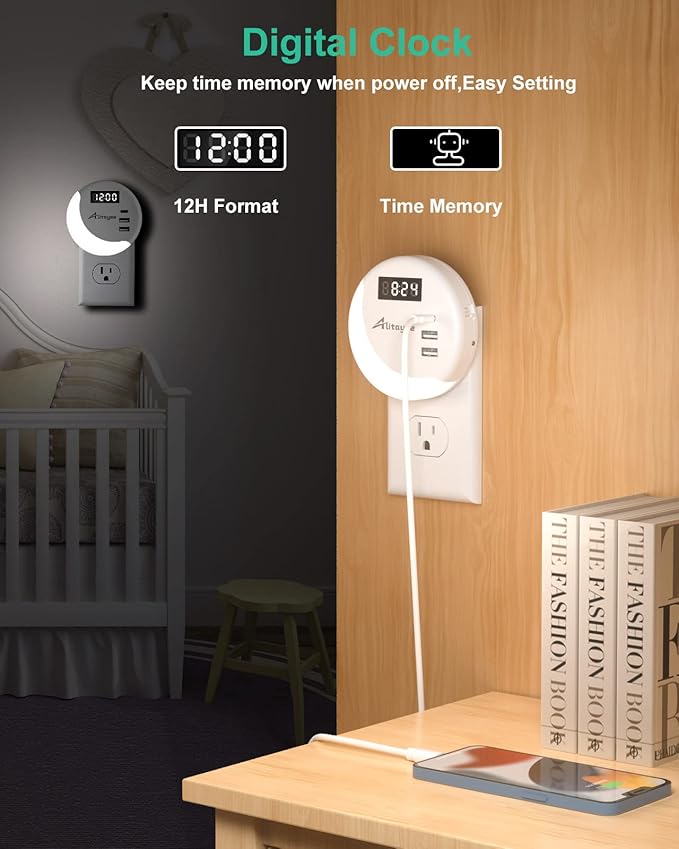 Alitayee LED Night Light, Night Lights Plug Into Wall, Smart Light Sensor - Image 4