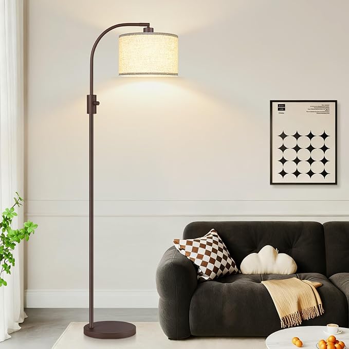 【Upgraded】 Dimmable Matte Brown Floor Lamp, 1200 Lumens LED Bulb Included - Image 7