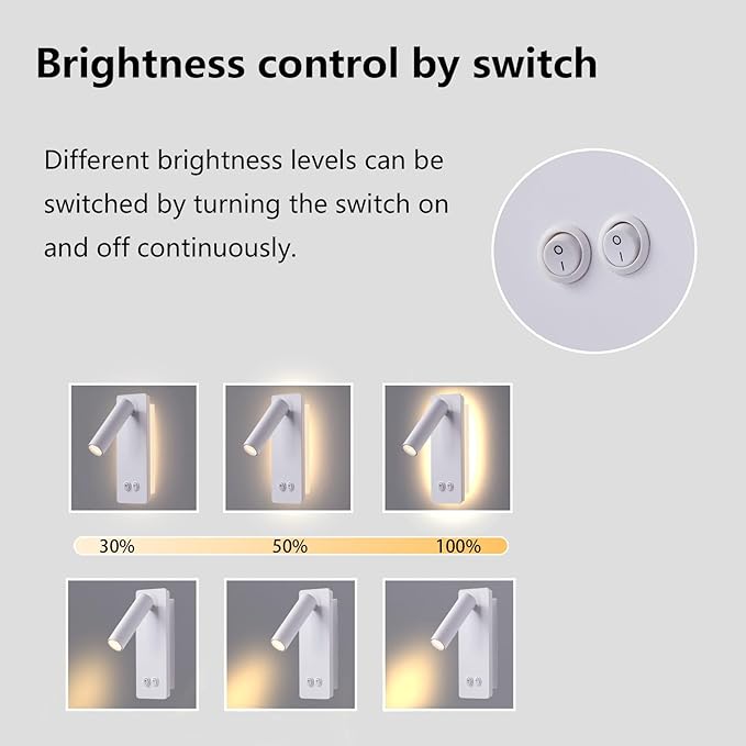 Dimmable Wall Lamps Wall Mounted Reading Lights - Image 3