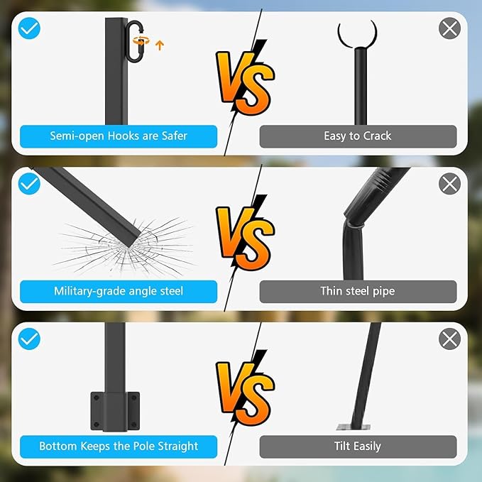 8 Pack String Light Poles, 2.8Ft Metal Poles - Image 6