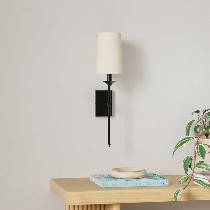TERLEENART Rechargeable Battery Operated Wall Sconces Set of 2, Dimmable Black - Image 2