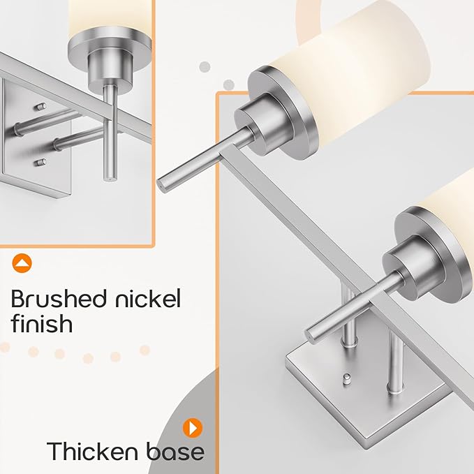 Bathrom Light Fixtures Brushed Nickel 3-Light - Image 7