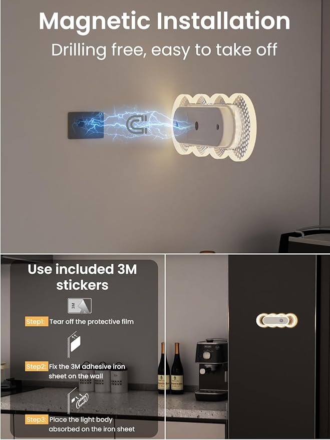 Motion Sensor Night Light, Rechargeable Warm White Night Lights, LED Battery - Image 5