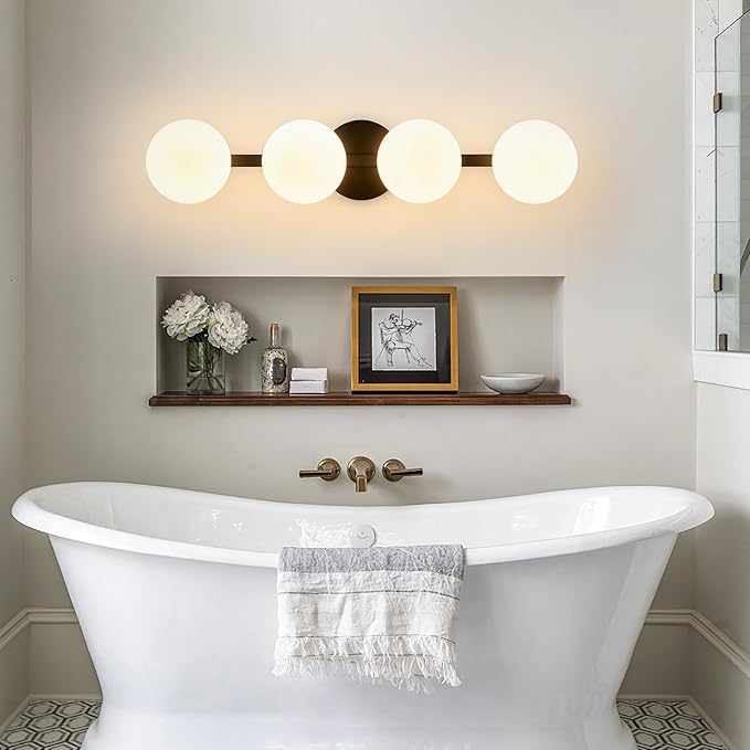Bathroom Vanity Mirror Light Fixtures: 4 Lights Bath Wall Sconce Lighting - Image 6
