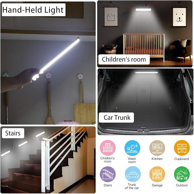 Rechargeable Motion Sensor Led Lights Ultra Thin Softer Under Counter 54-LED - Image 7