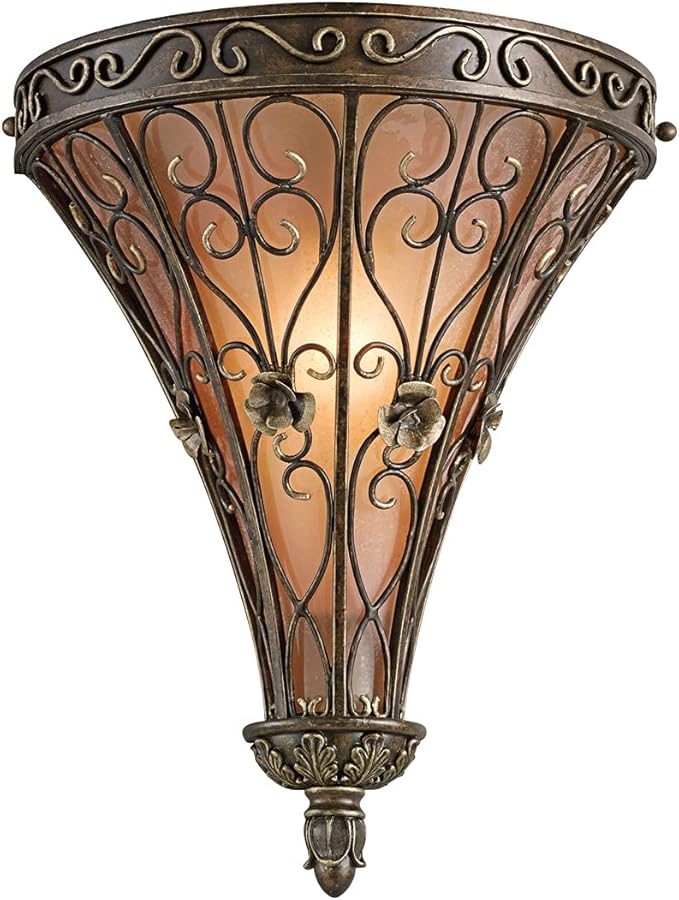 Kichler Marchesa 14.75" Wall Sconce in Terrene Bronze, 1-Light Hallway Light - Image 3