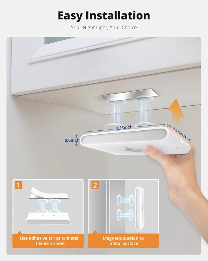 wowatt Rechargeable Motion Sensor Stair Light, Whtie Automatic Lights - Image 6