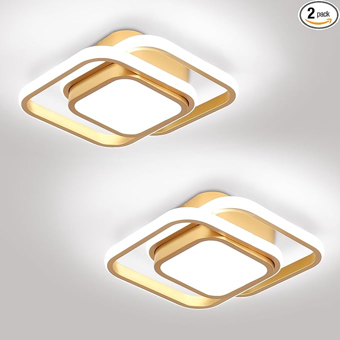 2 Packs Modern Led Ceiling Light Acrylic Square Small Ceiling Lamp Cool White by CANEOE