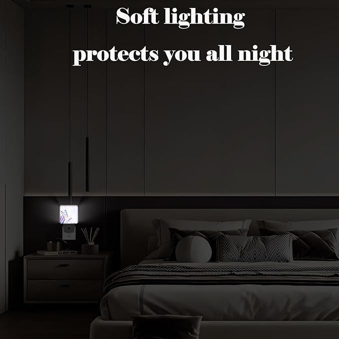 Lavender Butterfly Night Light, Plug-in Nightlights Auto Sensor Night Lamp - Image 7