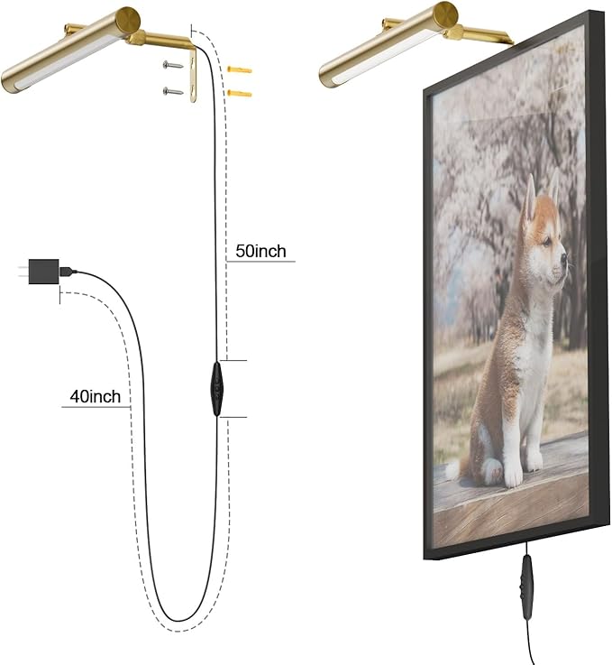 4W Picture Light Plug in, Dimmable Wall Light - Image 6