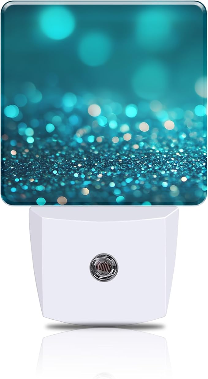 Night Light Teal and Turquoise Sparkle Night Lights Plug into Wall Smart Dusk by FOISIIAEA