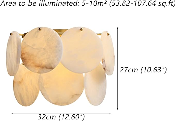 Natural Alabaster Disc Wall Sconce, Modern Organic Cascading Multi-Light Fixture - Image 7