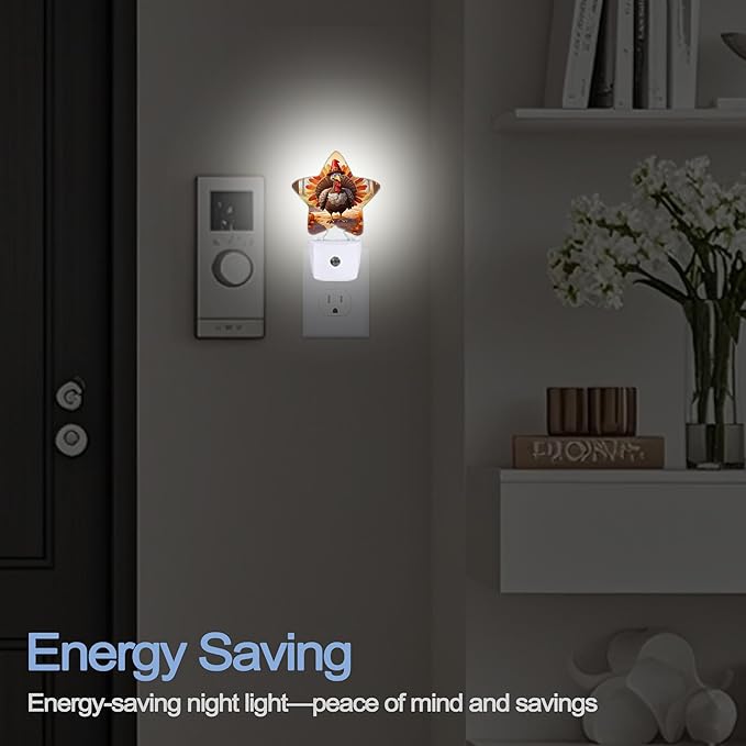 Fall Autumn Turkey Dusk to Dawn Star Night Light, Thanksgiving Day Smart Sensor - Image 5