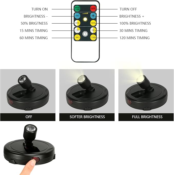 Cordless Spotlight Battery Operated, Indoor Plant Light, LED Display Puck Lights - Image 3