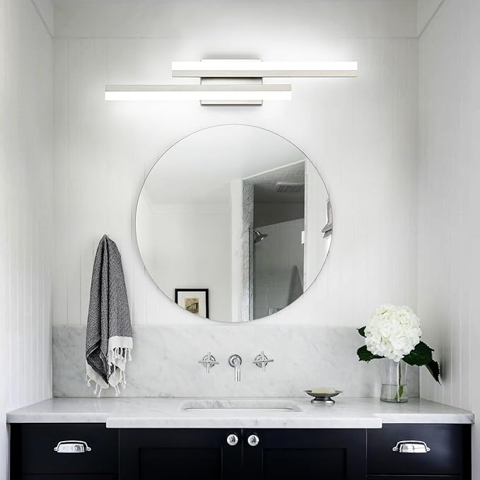 PRESDE 24 Inch LED Bathroom Vanity Light Bar, Modern Brushed Nickel Wall - Image 8