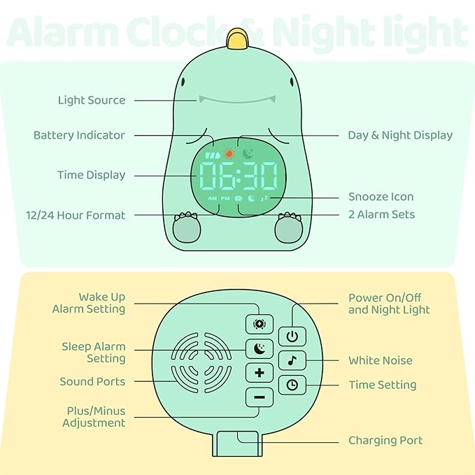 Dinosaurs Alarm Clock with Night Light - Image 9