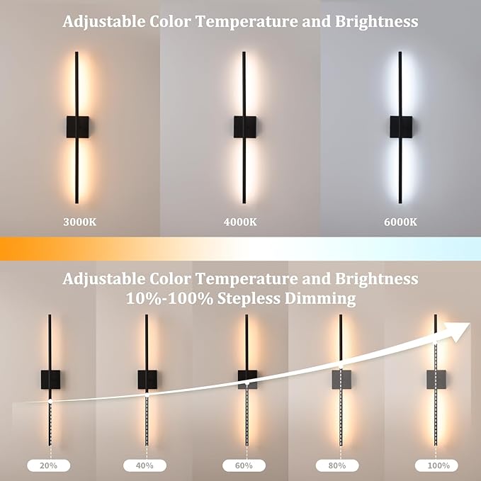 Battery Operated Wall Sconce Set of 2, 10400mAh Rechargeable Wall Lights - Image 4