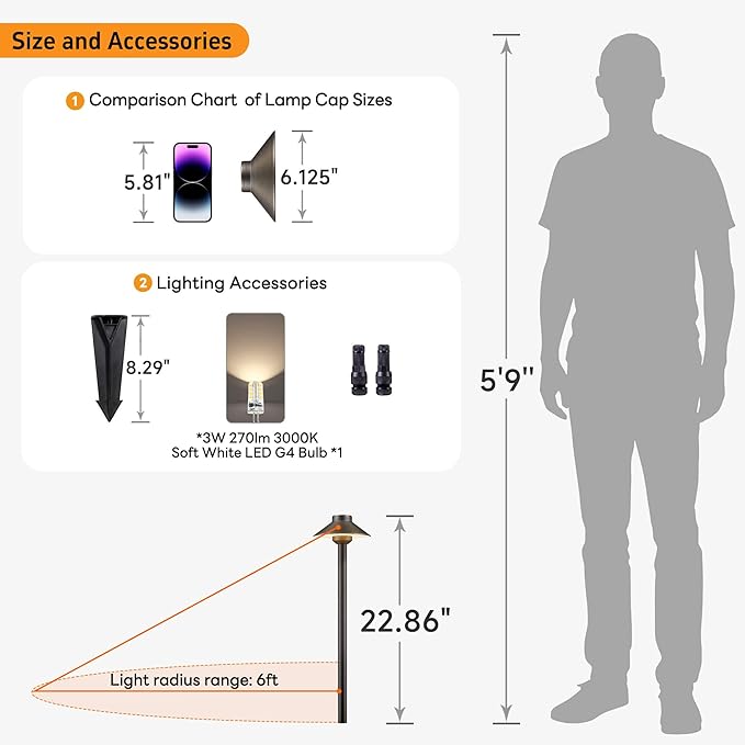 Gardenreet Low Voltage Landscape Sidewalk Lighting, Solid Brass Pathlights - Image 6