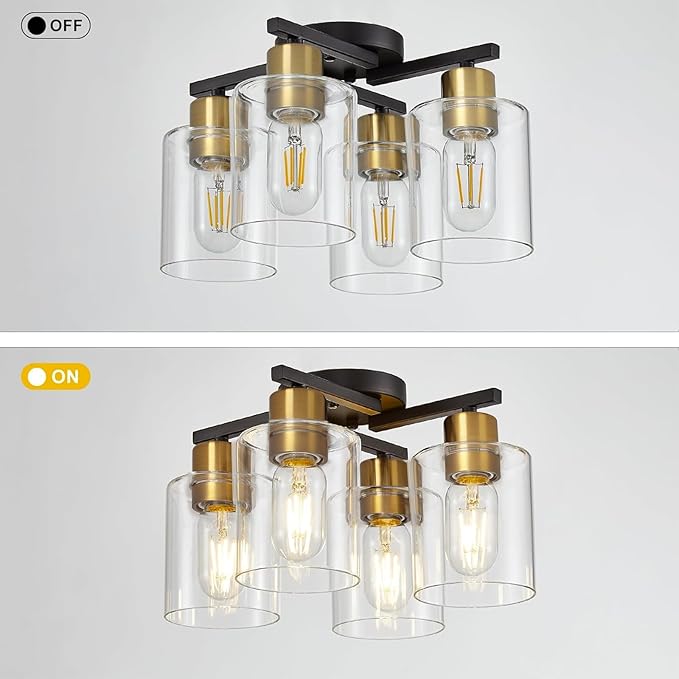 4-Light Semi Flush Mount Ceiling Light, Farmhouse Ceiling Light - Image 9