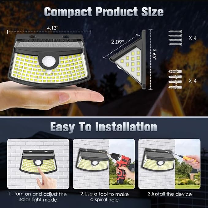 Aootek New Solar Motion Sensor Lights 120 LEDs - Image 6
