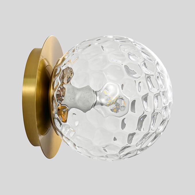 Modern Glass Globe Wall Sconce: Gold Spherical Sconces Light by FeaseyFeaturedProducts