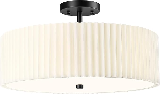 Semi Flush Mount Ceiling Lights, 4-Light 18" Matte Black Ceiling Light Fixture by Audickic