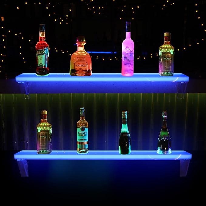 Led Lighted Liquor Bottle Display Shelf Set of 2 by Cimcame
