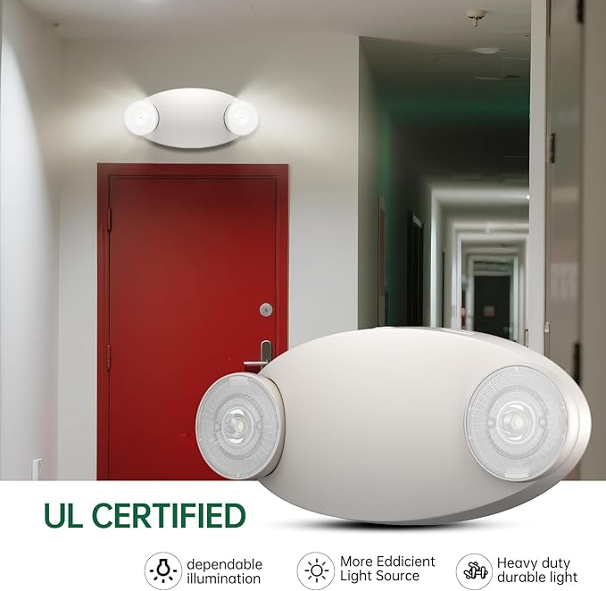 1 Pack Emergency Lights for Business, Hard Wired, LED Emergency Lights - Image 7