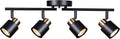 4 Light Track Lighting Kit, Matt Black Brass Finish Adjustable by CRAFTRONOS
