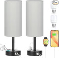 Grey Touch Table Lamps Set of 2-3 Way Dimmable Bedroom Lamps by PartageiZ