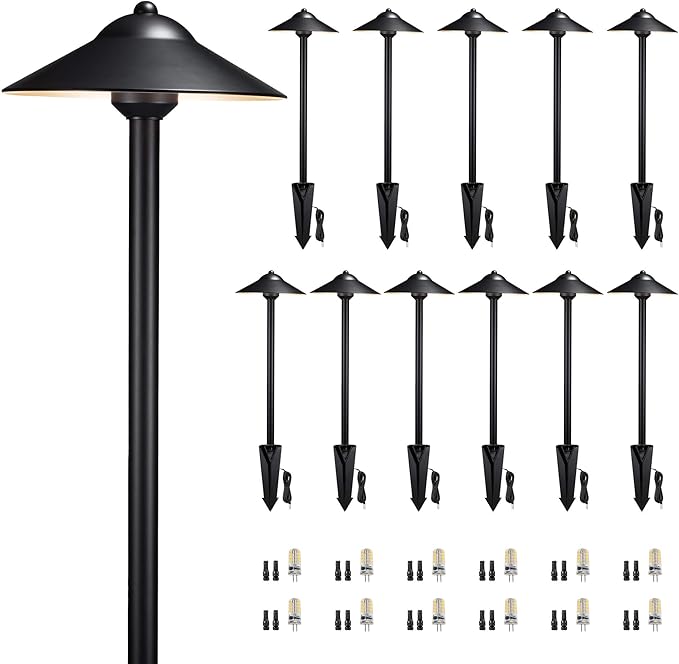 Gardenreet Brass Low Voltage Landscape Lighting - 12V LED Path Light IP65 by Gardenreet