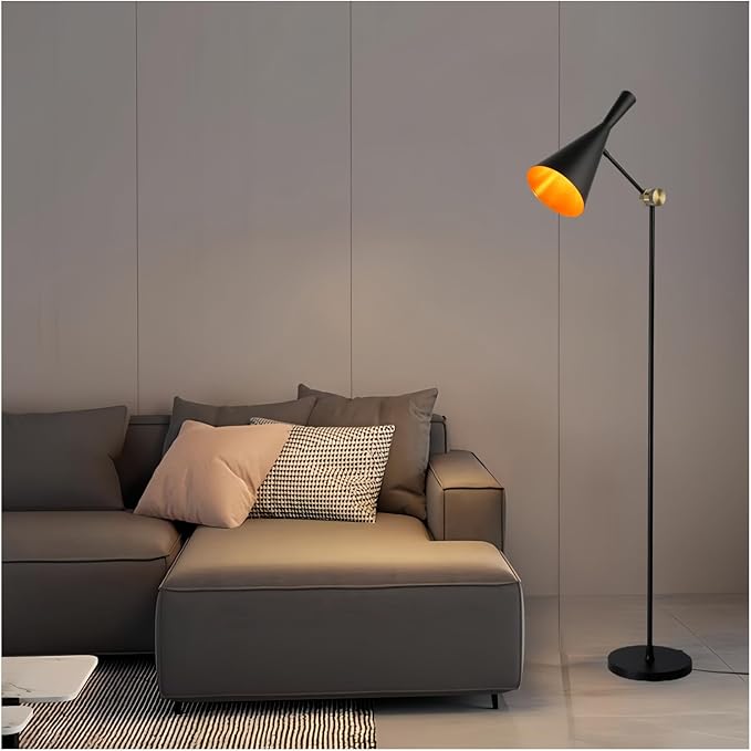 Modern Industrial Floor Lamp For Bedroom, Living Room, Skinny Corner Accent - Image 2