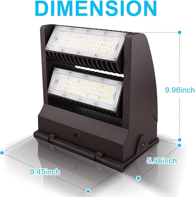 OSTEK LED Wall Pack Light 80W Rotatable Adjustable 5000K 11000LM, Outdoor - Image 4