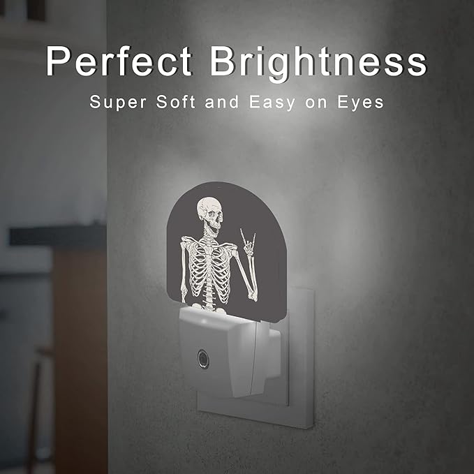Skull Night Light, Rock Skeleton Skull Night Lights Plug into Wall, Dusk to - Image 3