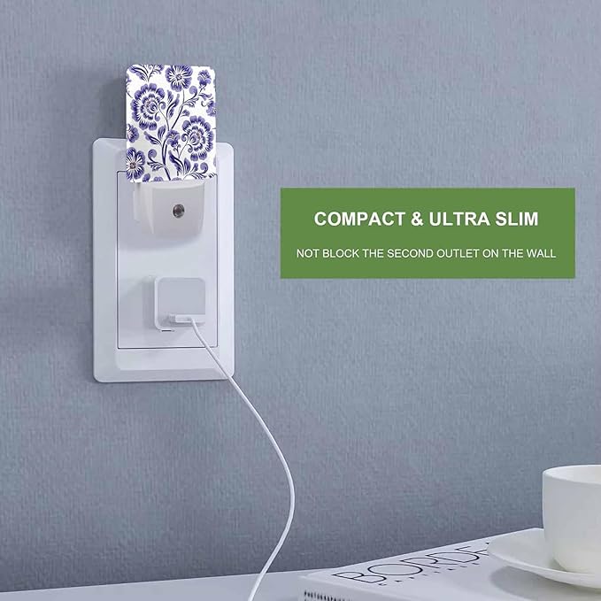 LED Night Light, Beautiful Purple Flower Pattern LED Night Light Plug into Wall - Image 3