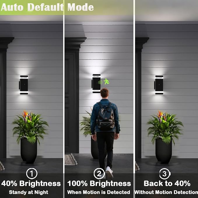 Motion Sensor Outdoor Wall Lights, Dusk to Dawn Exterior Light Fixtures - Image 3