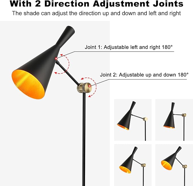 Modern Industrial Floor Lamp For Bedroom, Living Room, Skinny Corner Accent - Image 6