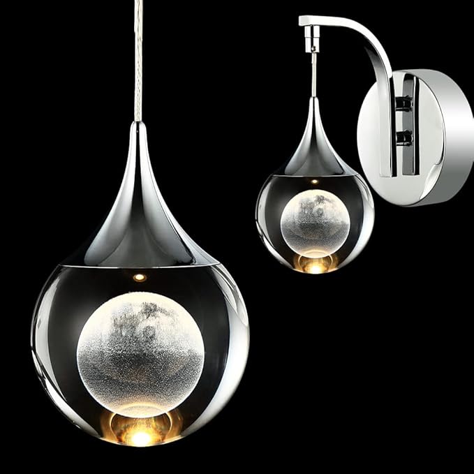 Sedelan LED Crystal Wall Sconce, Moon Modern Wall Light Fixture, 5W Dimmable by Sedelan
