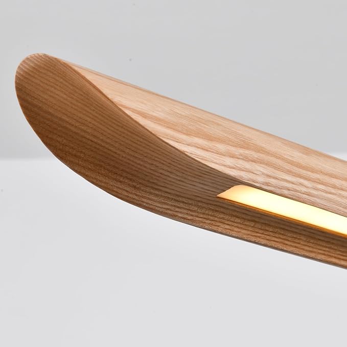 55" Wood Linear Pendant Light, Dimmable Kitchen Island Light - Image 6
