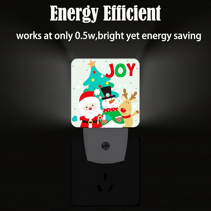 Santa Claus Snowman and Reindeer Night Light, Plug Into Wall - Image 4