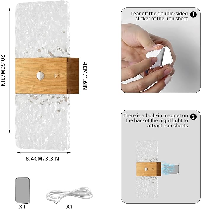 Magnetic Wall lamp Without Wiring, USB Charging Modell, Human-Sensing Ambient - Image 2