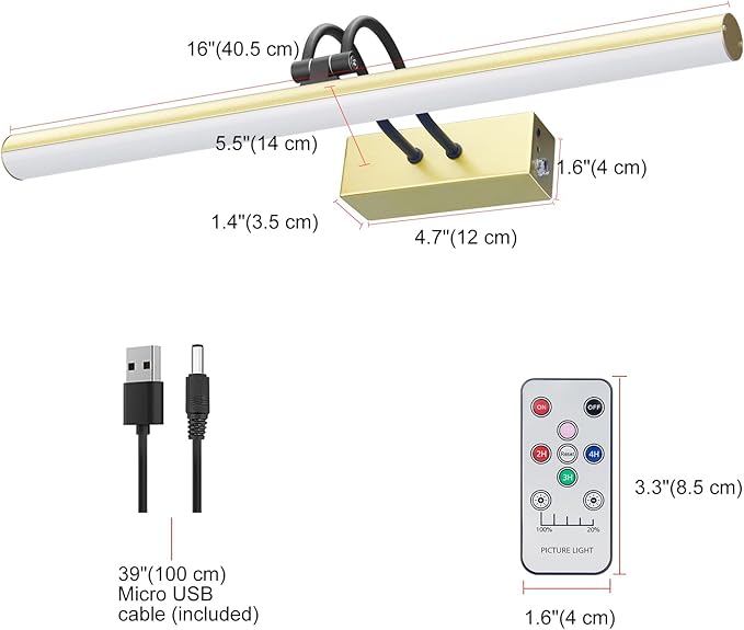 Picture Light, Picture Lights for Wall Cordless, Battery Wall Lights for - Image 7