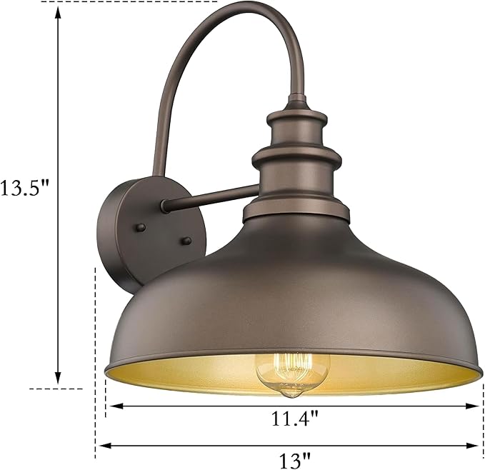 Bestshared Outdoor Barn Light, Outdoor Wall Sconce, Farmhouse Porch Wall lamp - Image 3