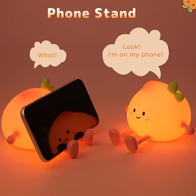 AVEKI Cute Peach Soft Silicone Kids Night Light - Image 4